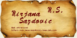 Mirjana Sazdović vizit kartica